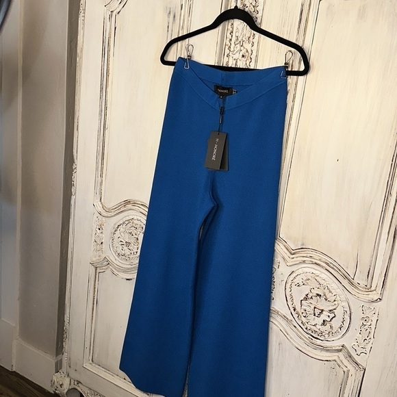 11 . HONORE’ Celia Wide Leg Sweater Pant Cerulean Blue Size 0 or Size 12 NWT - Picture 3 of 10